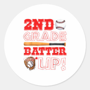 Sticker Rond Joueur de baseball de 2e année Batter Up Garçons E