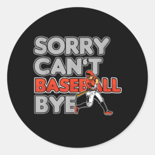 Sticker Rond Joueur de baseball de Homerun, lanceur de batterie