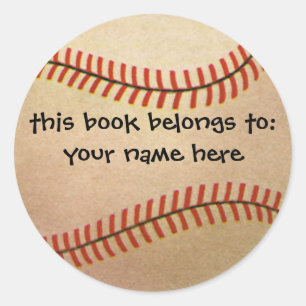 Sticker Rond Joueur de baseball de sport vintage, receveur avec