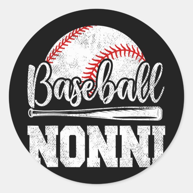 Sticker Rond Joueur de baseball Nonni Joueur Mère #39; #39; s D (Devant)