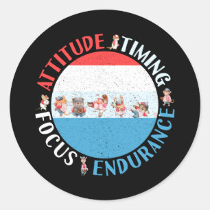 Sticker Rond Joueur de baseball - Rouge Blanc Bleu