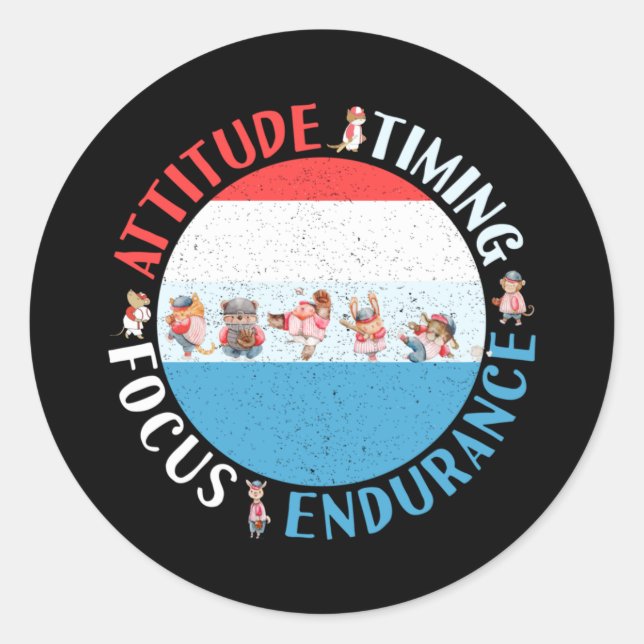 Sticker Rond Joueur de baseball - Rouge Blanc Bleu (Devant)