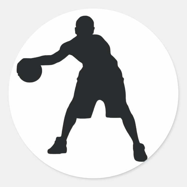 Sticker Rond Joueur de basket (Devant)