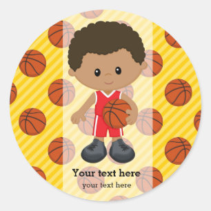 Sticker Rond Joueur de basket