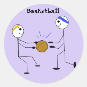 Sticker Rond Joueur De Basket