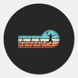 Sticker Rond Joueur de basket-ball amusant Heartbeat Basket