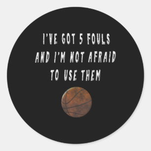 Sticker Rond Joueur de basket-ball amusant Trash Talking Tee -