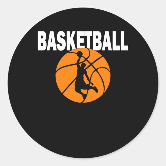 Sticker Rond Joueur de basket-ball cadeau (Devant)