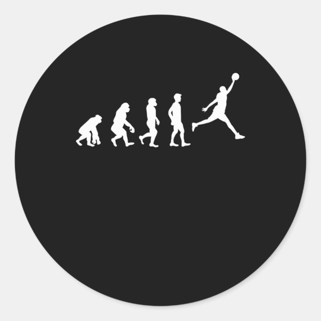 Sticker Rond Joueur de basket-ball Champion de l'évolution (Devant)