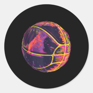 Sticker Rond Joueur De Basket-Ball De Basketball D