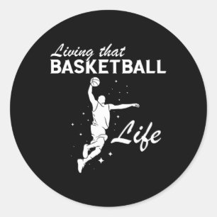 Sticker Rond Joueur de basket-ball de la vie de basket-ball de