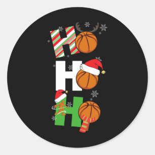 Sticker Rond Joueur de basket-ball de Noël amusant Joueur corre