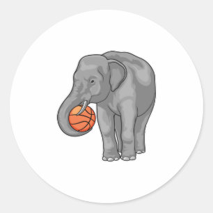 Sticker Rond Joueur de basket-ball éléphant