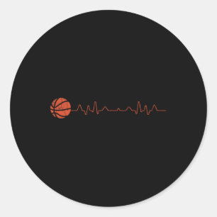 Sticker Rond Joueur de basket-ball Heartbeat