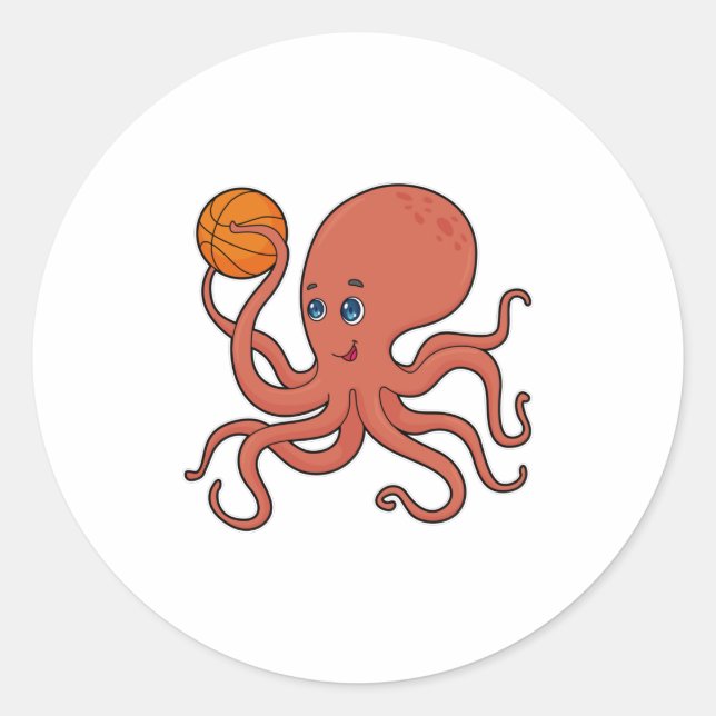 Sticker Rond Joueur de basket-ball Octopus (Devant)