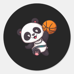 Sticker Rond Joueur de basket-ball Panda