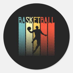 Sticker Rond Joueur de basket-ball rétro vintage pour hommes ga