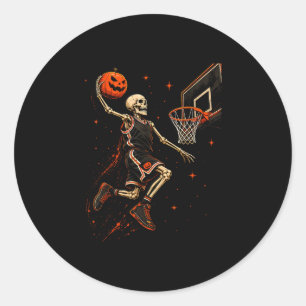 Sticker Rond Joueur de basket-ball squelette hommes garçons eff