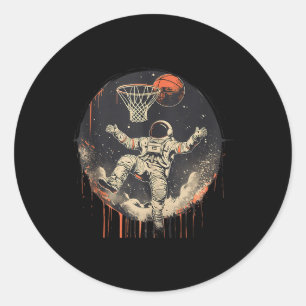 Sticker Rond Joueur de basketball de basketball de basketball d