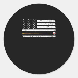 Sticker Rond Joueur de billard américain drapeau américain État