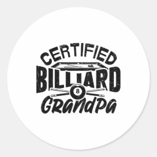 Sticker Rond Joueur de billard Billard Billard Grandpa Billard 