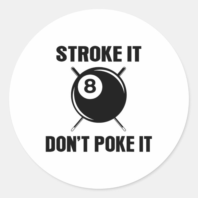 Sticker Rond Joueur de billard de billard Snooker Drôle Stroke  (Devant)