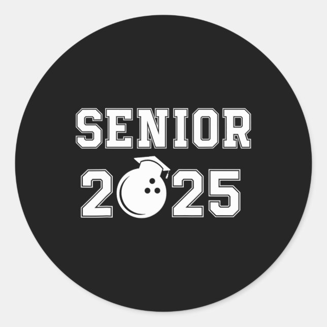 Sticker Rond Joueur de bowling senior 2025 (Devant)
