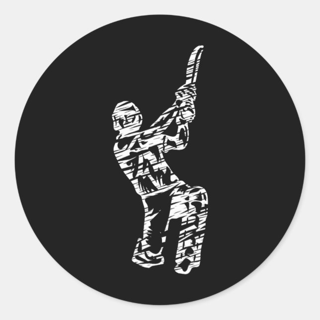 Sticker Rond Joueur de cricket 5  (Devant)