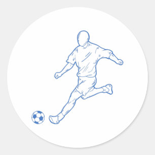Sticker Rond joueur de football