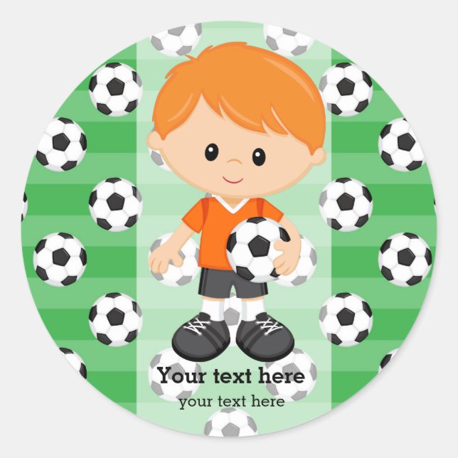 Sticker Rond Joueur de football (Devant)
