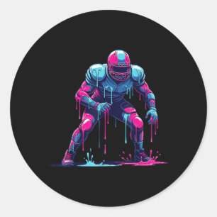 Sticker Rond Joueur de football américain qui dégouline Hommes 