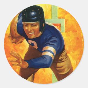 Sticker Rond Joueur de football américain vintage quarterback e