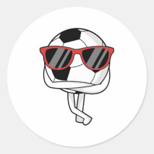 Sticker Rond Joueur de football avec lunettes de soleil à Socce