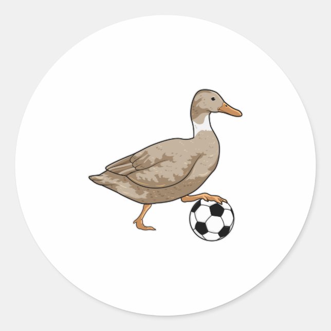Sticker Rond Joueur de football canard (Devant)
