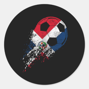 Sticker Rond Joueur de football de la République dominicaine Dr