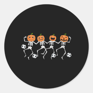 Sticker Rond Joueur de football drôle d'Halloween Citrouille Sq