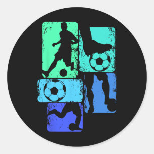 Sticker Rond Joueur de football garçons enfants jeunesse hommes