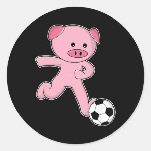 Sticker Rond Joueur de football porcine Football Sports