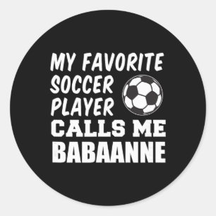 Sticker Rond Joueur de football préféré m'appelle Anne Grand-Tu