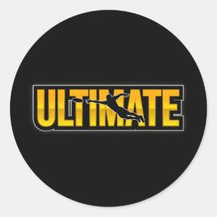 Sticker Rond Joueur de frisbee ultime disque de golf hommes fem