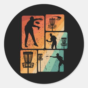Sticker Rond Joueur de golf à disque drôle Cool disque volant S