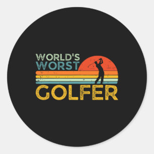 Sticker Rond Joueur de golf le pire au monde Enthousiaste drôle