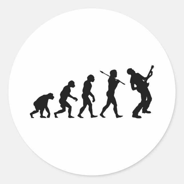 Sticker Rond Joueur de guitare (Devant)