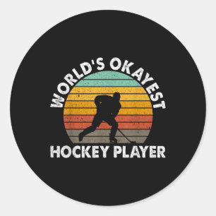 Sticker Rond Joueur de hockey moyennement doué aux Jeux Olympiq