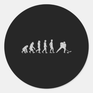 Sticker Rond Joueur de hockey sur évolution Palet Filet But Gar
