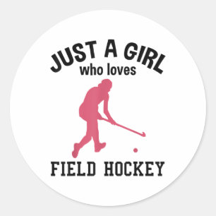 Sticker Rond Joueur de hockey sur gazon Bâton de hockey sur gaz