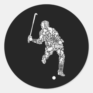 Sticker Rond Joueur de hockey sur gazon garçons enfants hommes