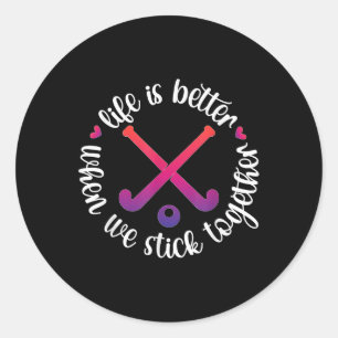 Sticker Rond Joueur de hockey sur gazon Nous restons ensemble F