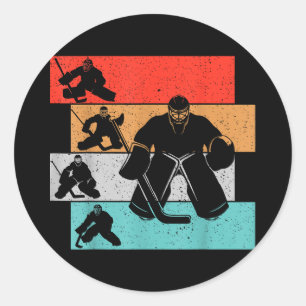 Sticker Rond Joueur de hockey sur glace