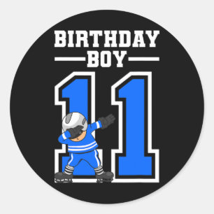 Sticker Rond Joueur de hockey sur glace 11 ans Joueur de hockey